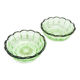 Paire de coupes à dessert Art Déco, verre uranium, Verrerie Niemen, Pologne, années 1930