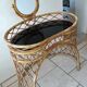 Coiffeuse en rotin vintage année 60