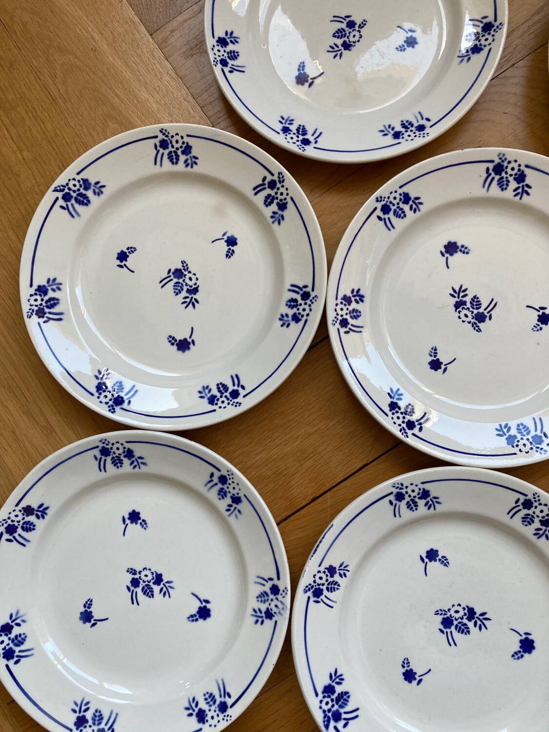 Saint Amand dessert plates blue flowers