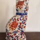 Ancient Sculpture Cat Family Green Porcelain Peony China Chinese Japan