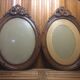 Old carved wooden medallion frame