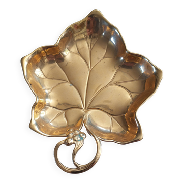 Art nouveau vine leaf cup in gilded metal manufacture wmf