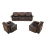 Groupe de sièges canapé DS12 de De Sede en cuir de buffle marron, Suisse