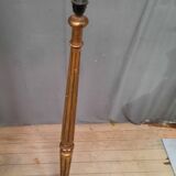 Golden wood floor lamp