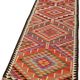 Turkish Handwoven Vintage Herki Kilim 90 cm x 322 cm