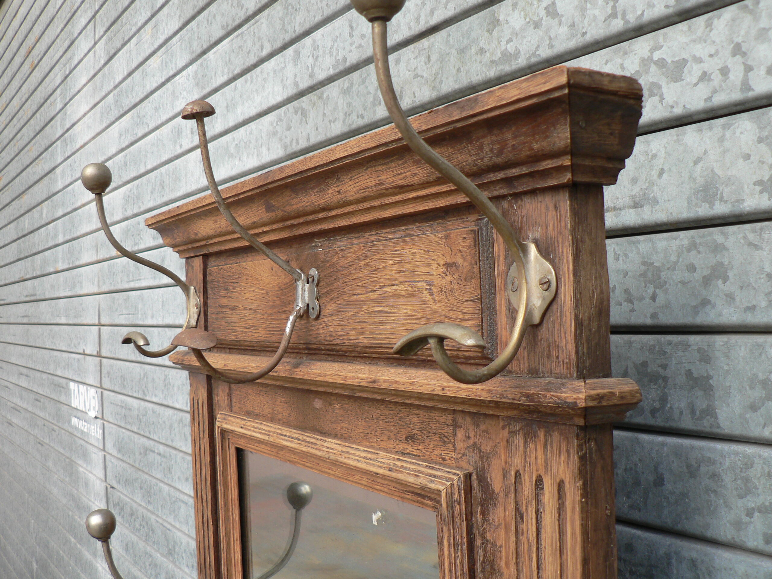 Coat rack wall mirror