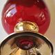Vase/Ewer in blown Murano Art Glass/Trefuochi model, in ruby red & gold colours