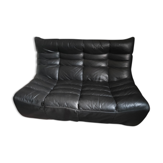 Vintage black leather sofa