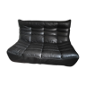 Vintage black leather sofa
