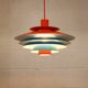 Unique blue and orange pendant lamp by Form Light model 52610, Denmark 70s.