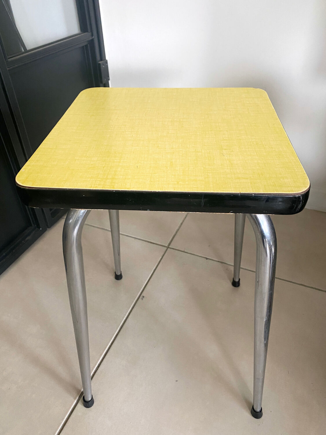 Yellow Formica stool