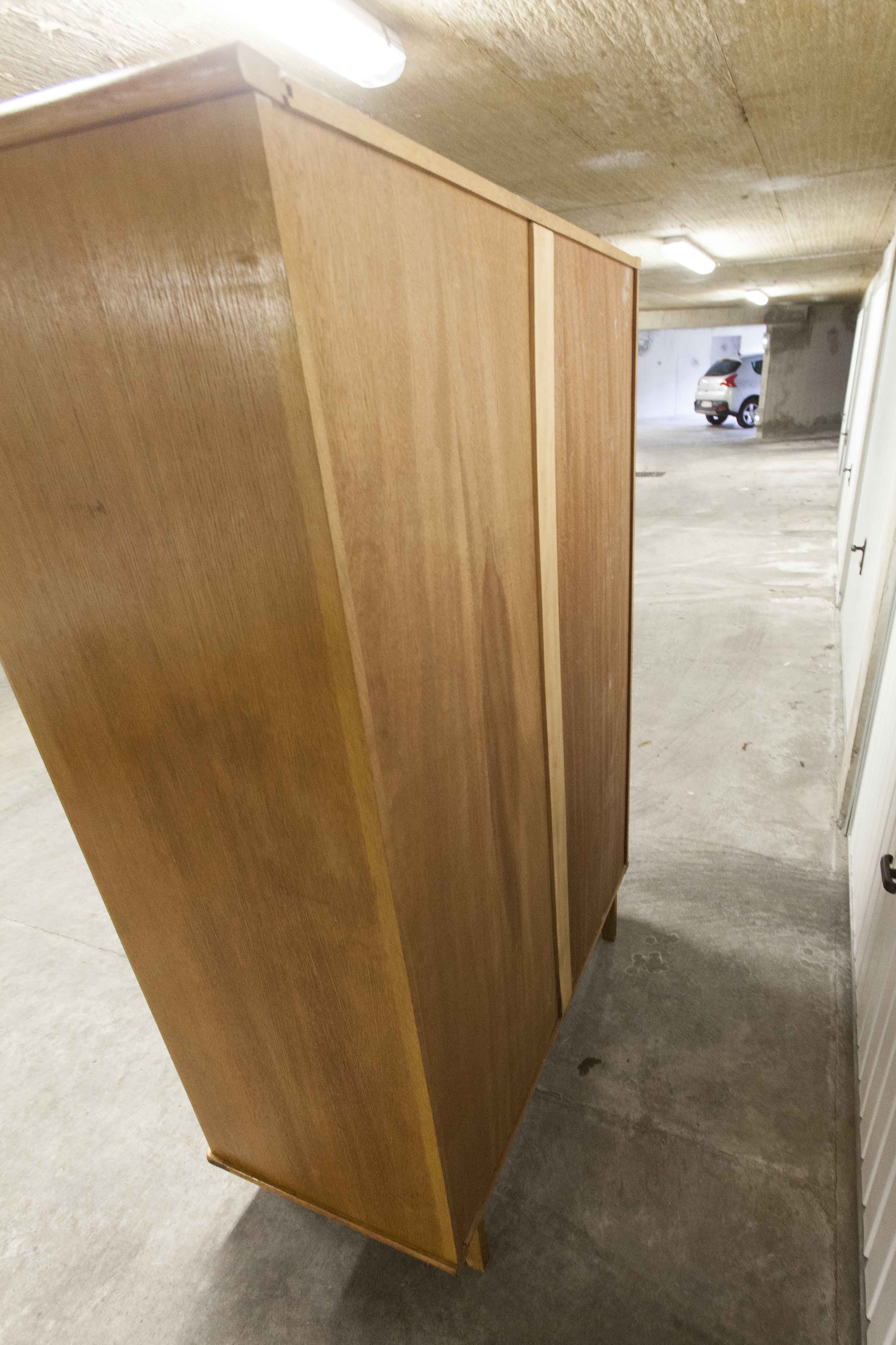 Scandinavian wardrobe 2 sliding doors 1960