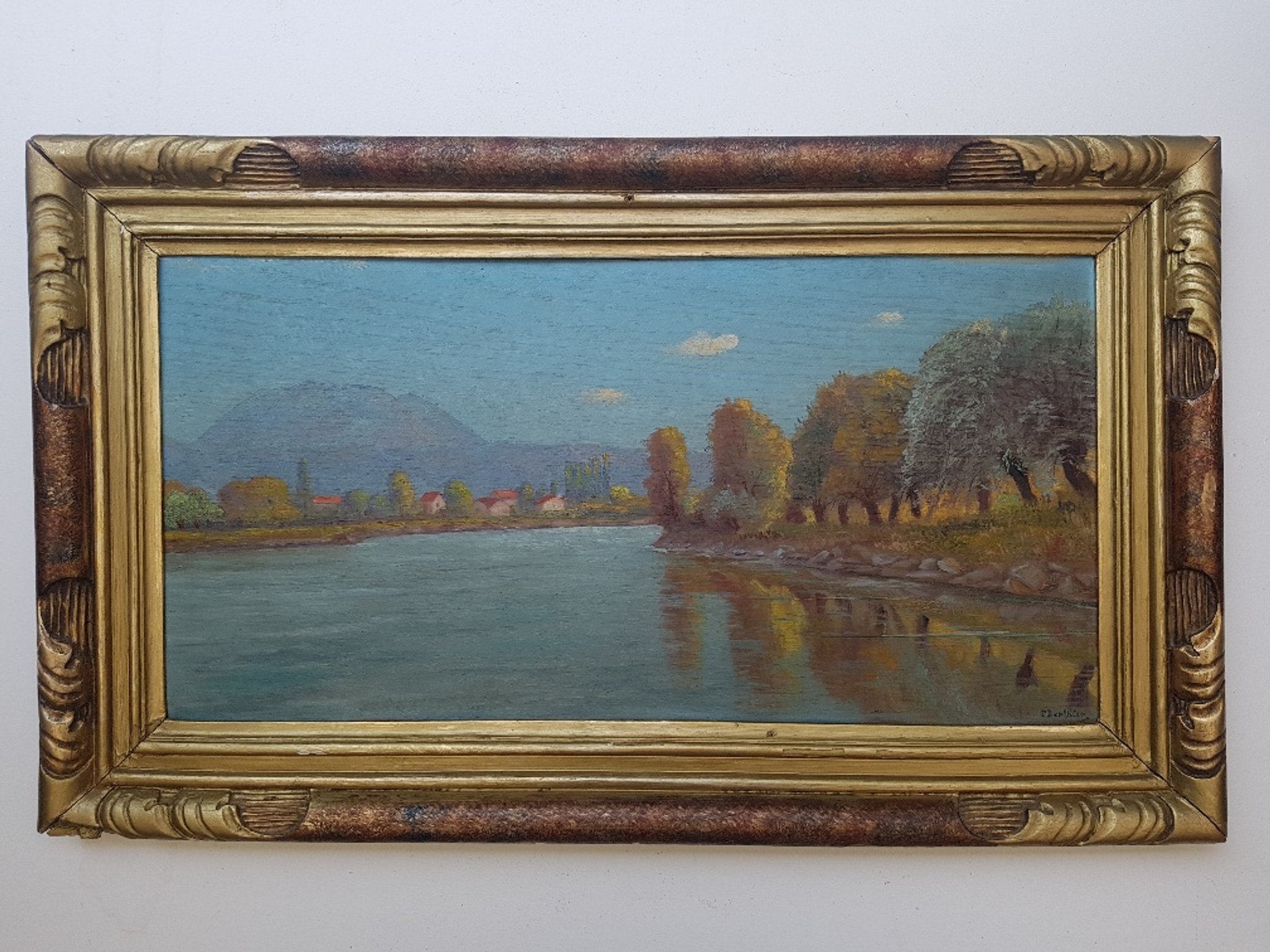 Huile sur toile par Paul Berthier représentant un paysage