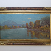 Huile sur toile par Paul Berthier représentant un paysage