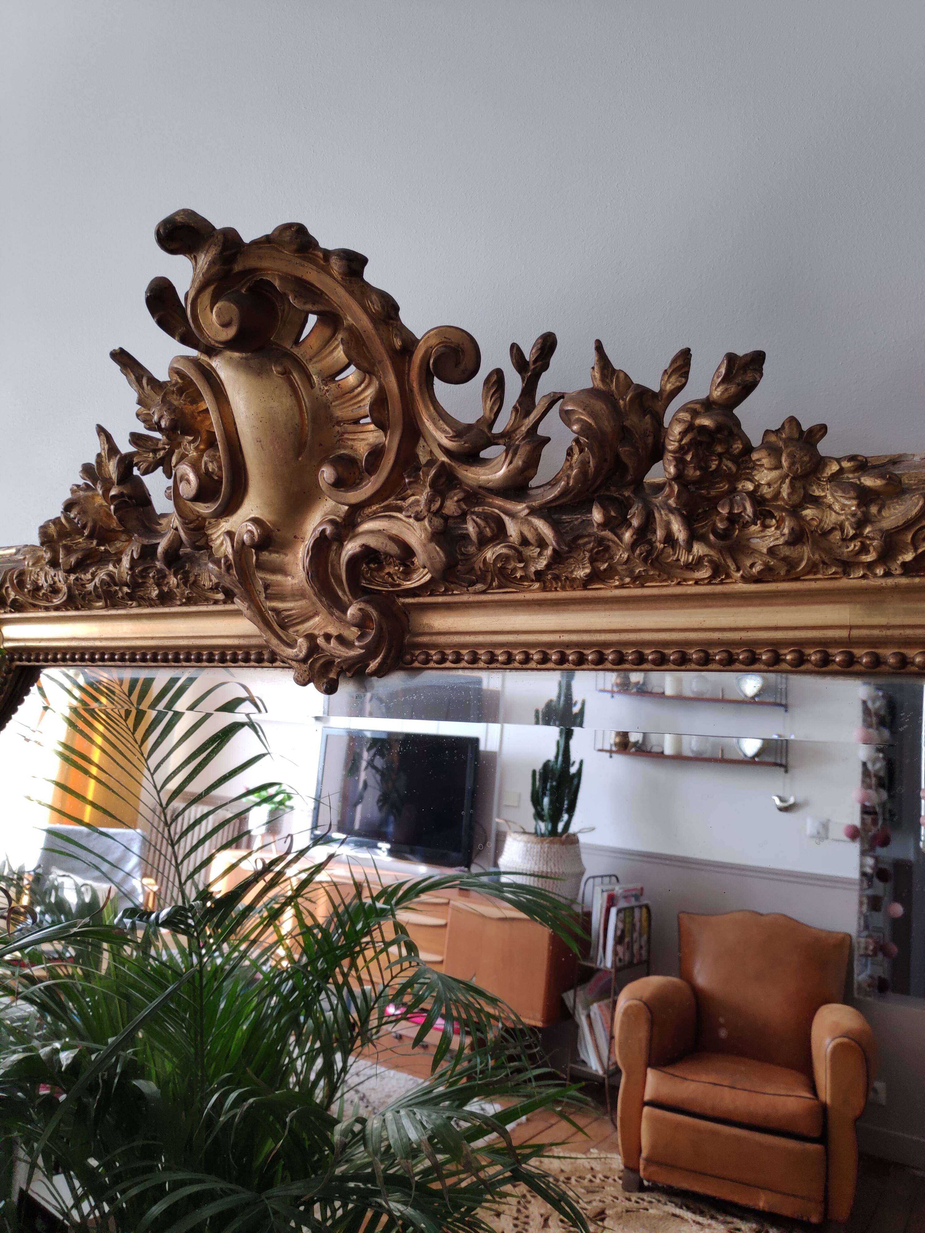 Former Golden trumeau mirror beveled 150 x 99