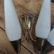 Duo d'appliques double en laiton et opalines