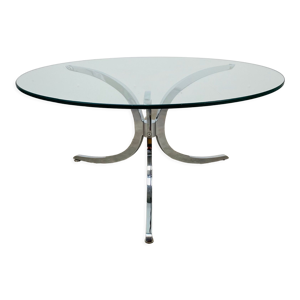 Table basse ronde chrome