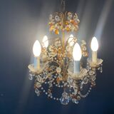 Two-tone crystal cage chandelier from the 1900s