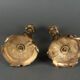Pair of candlesticks xixth louis xiv ornamentation shells gilded bronze