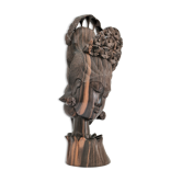 Buste en bois de femme à coiffe florale travail sculptural des années 60-70