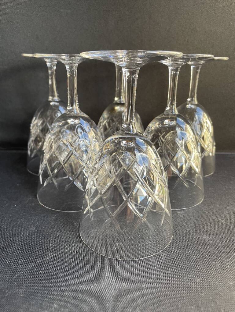 6 wine glasses - Cut crystal – Cristalleries Royales de Champagne