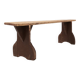 Rustic Wooden Bench in with Brown Painted Feet, France, 1890s