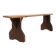 Rustic Wooden Bench in with Brown Painted Feet, France, 1890s