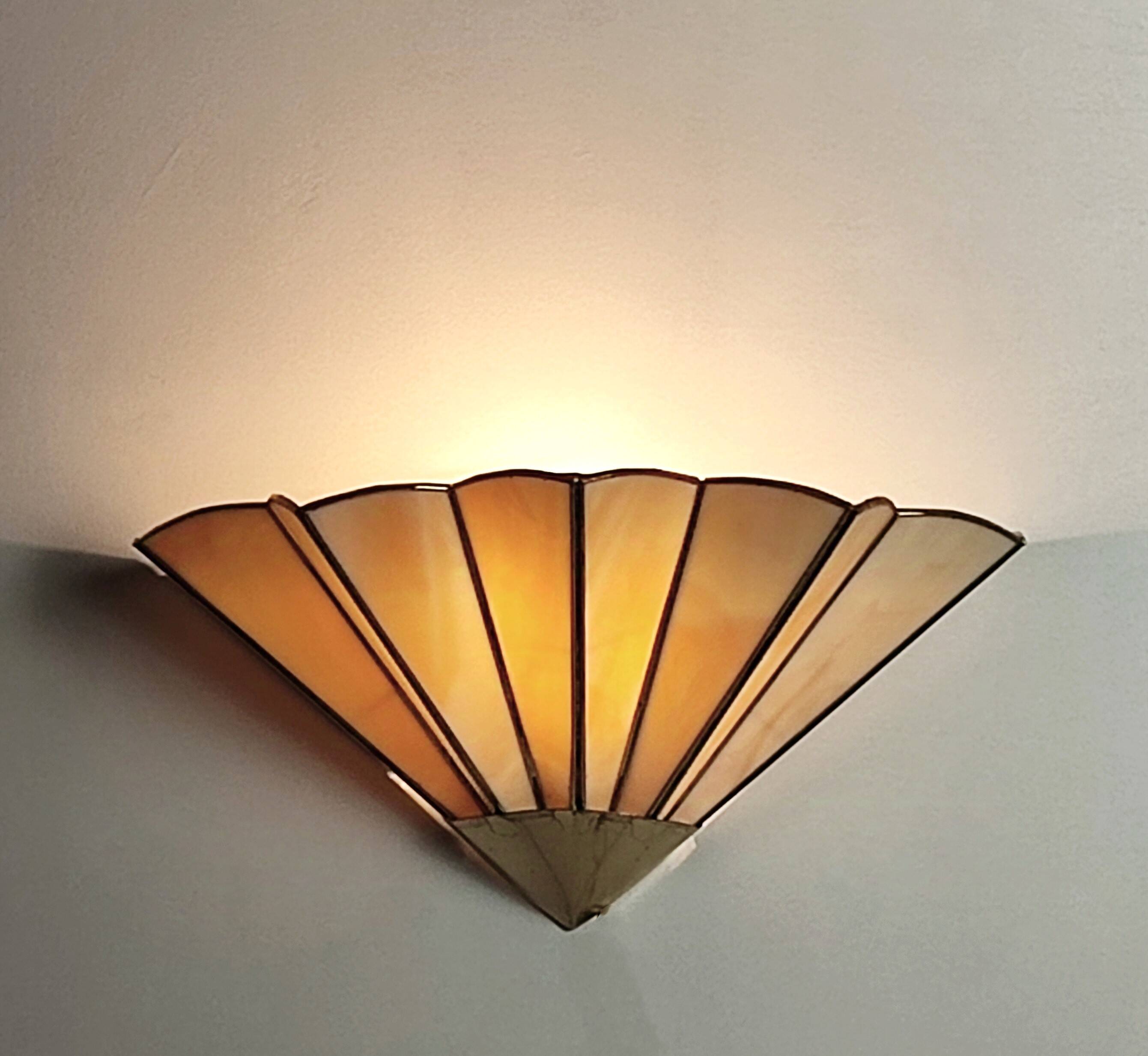 Paire appliques Art Déco "éventail"
