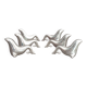 6 sea lion/seal knife holders, in silver-plated metal, circa 1950