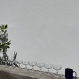 8 antique blown glass cocktail glasses