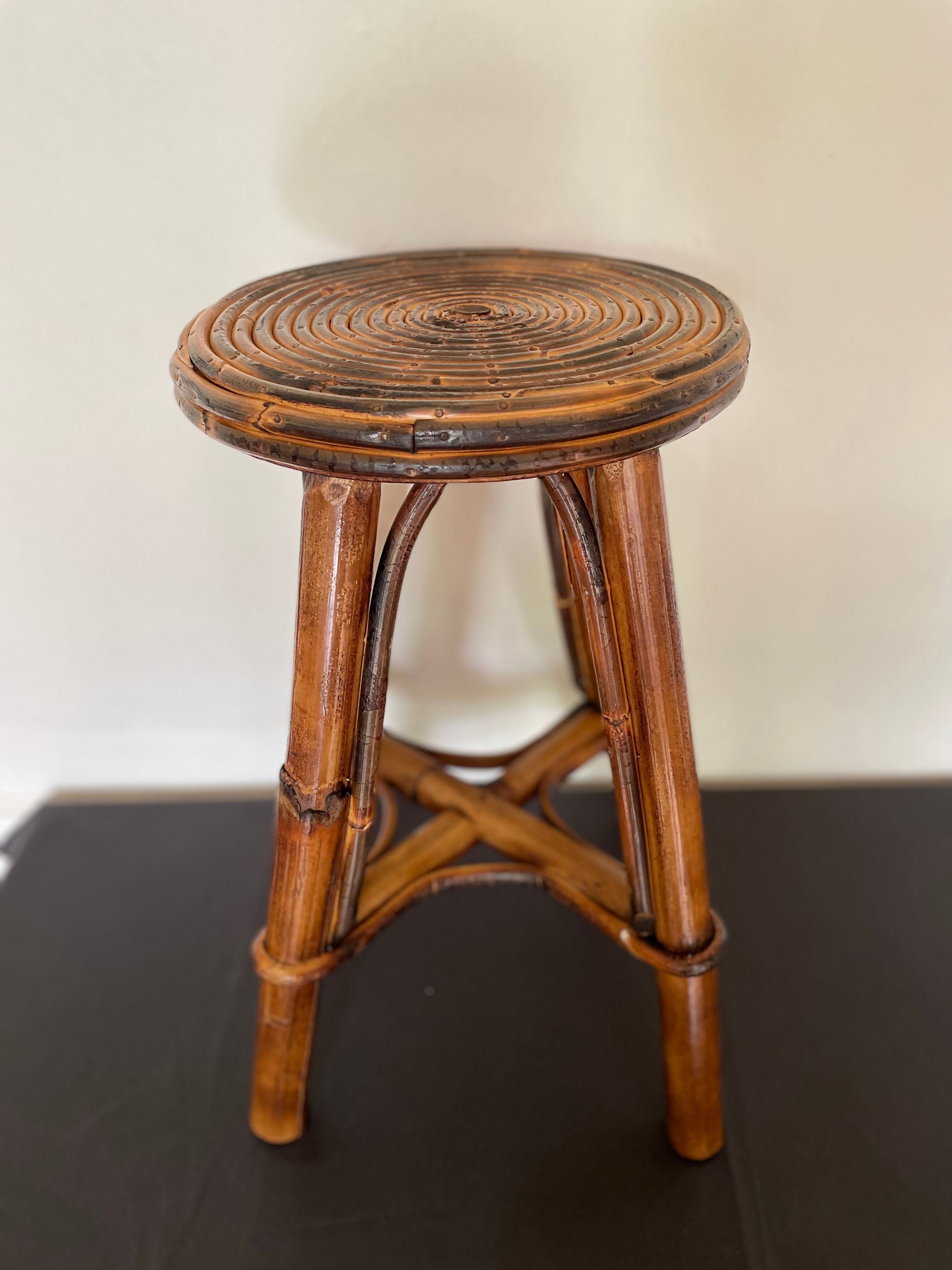 Smoked bamboo stool