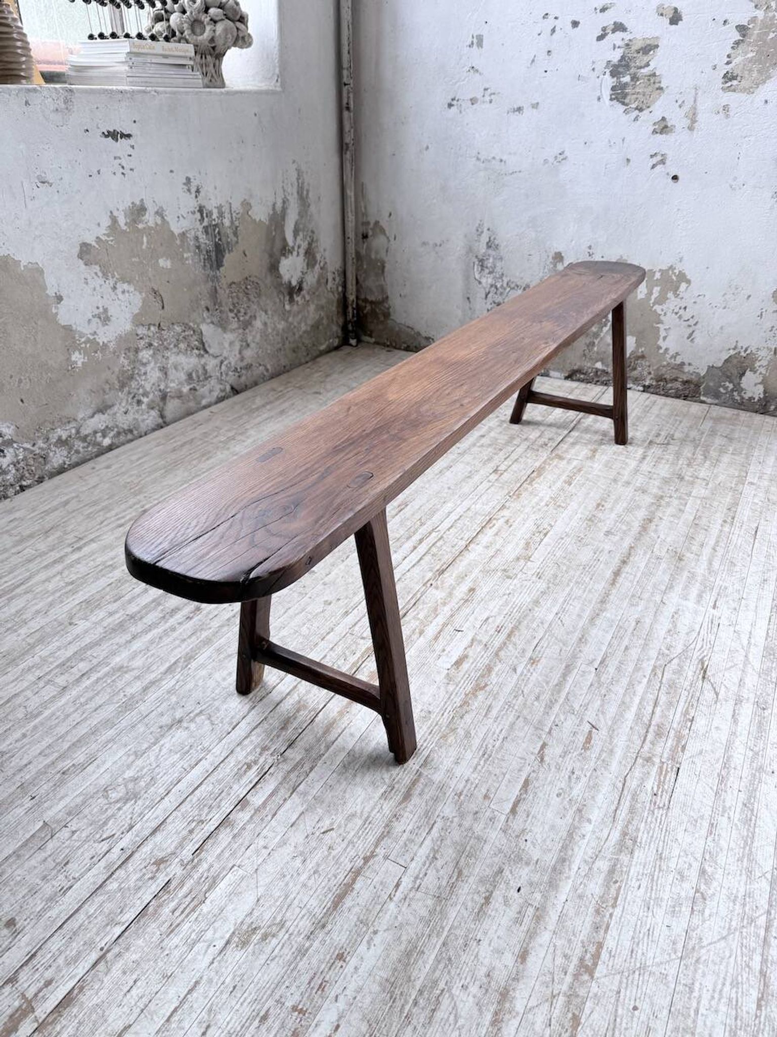 Banc de ferme chêne 1950