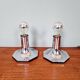 Pair of wall sconces/spotlights in chrome metal, Motoko Ishii