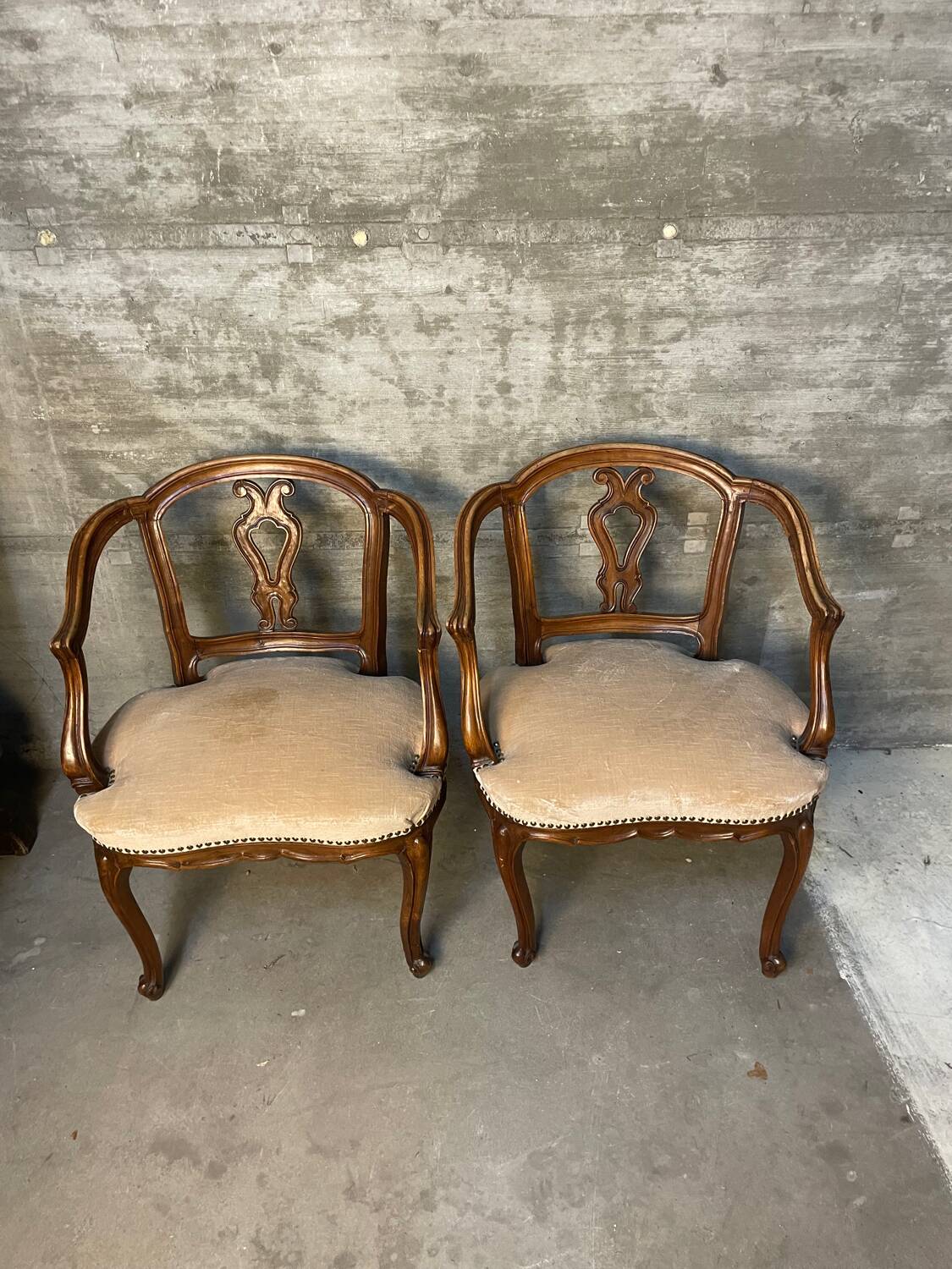 Pair of Venetian armchairs