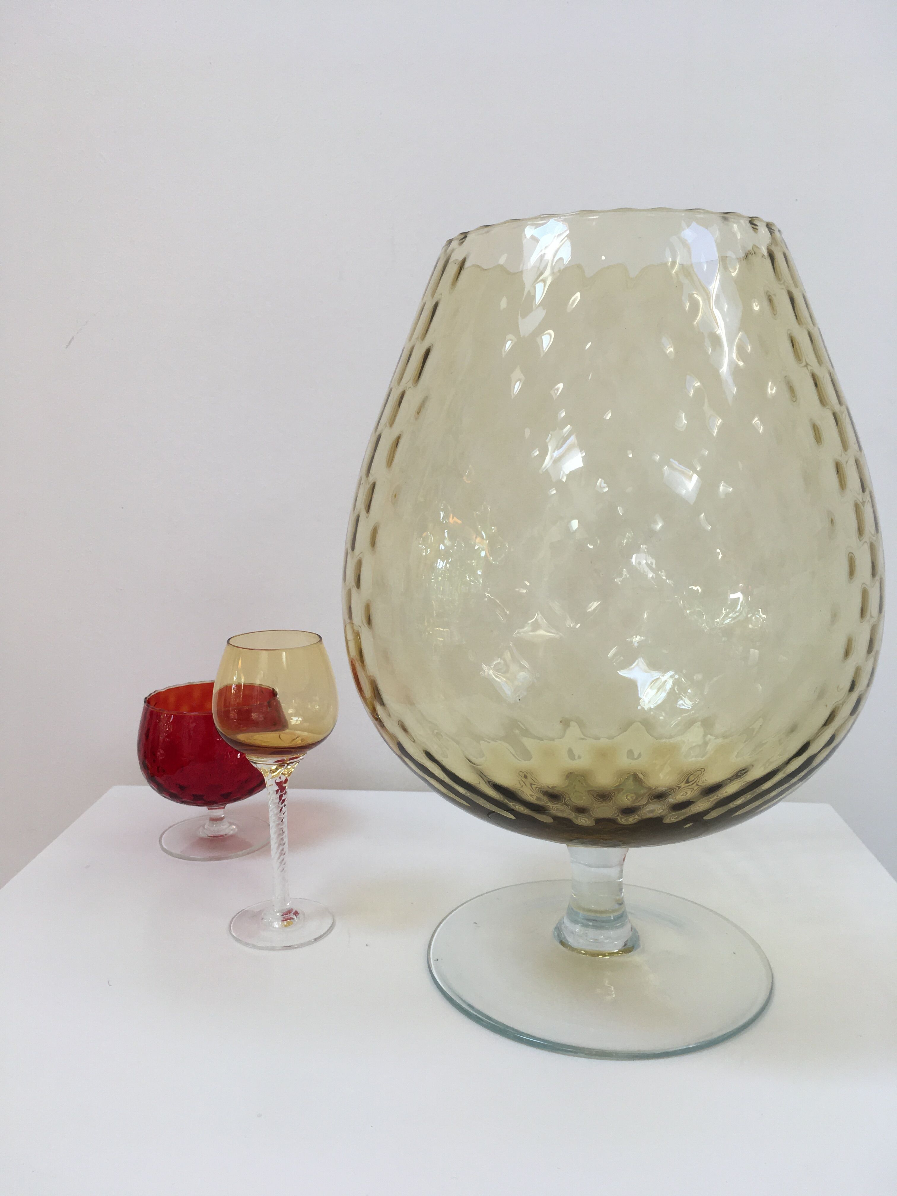 XXL Empoli 1950 amber yellow cup vase