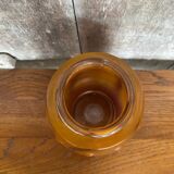 Antique Orange Marbled Glass Jar Pot + Vintage Kitchen Lid #B721