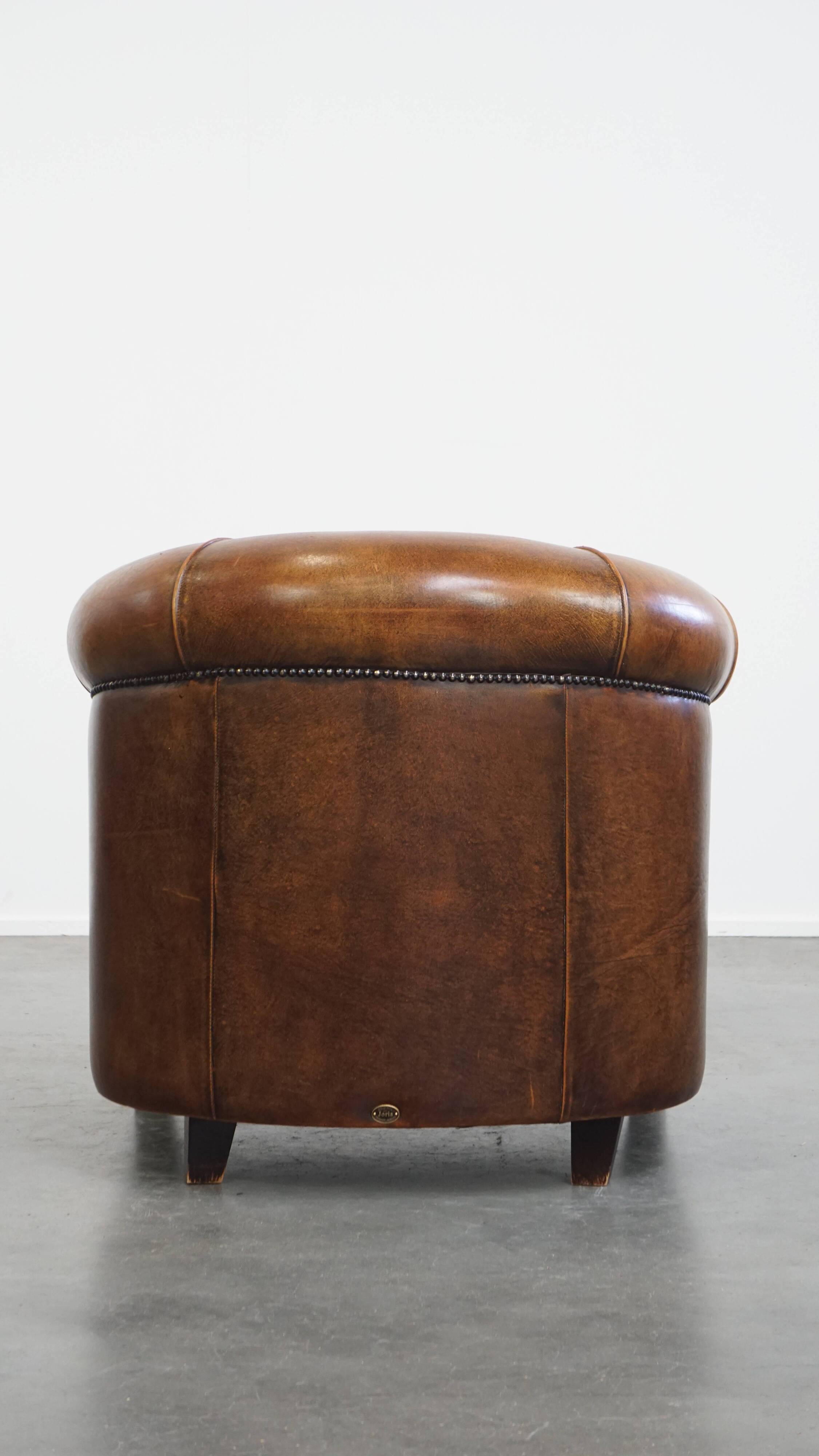 Sheepskin leather club chair