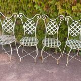 Chaise provençale forme Arlequin fer forgé année 70