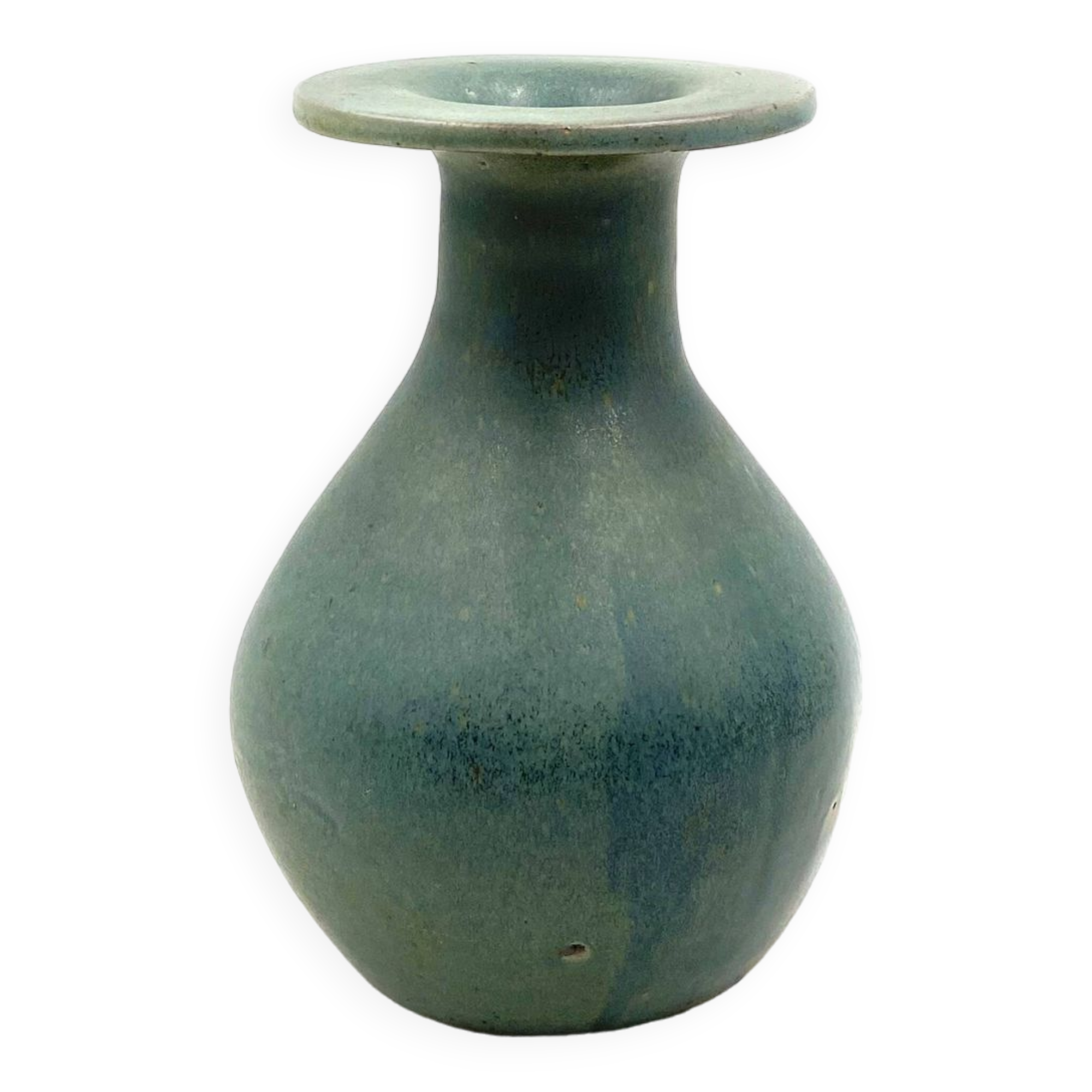 Midcentury light blue ceramic vase, France 1960s