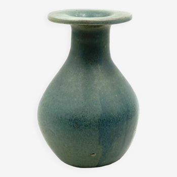 Midcentury light blue ceramic vase, France 1960s