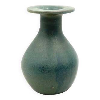 Midcentury light blue ceramic vase, France 1960s