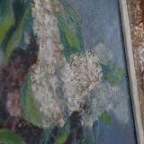 Oil painting, Lilac, still life, 1946