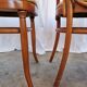 Set of 4 Vintage Bentwood Dining Chairs: Cane Back, Leather Seat, Thonet St