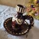Duo of vintage ceramic candlesticks from Alsace, Obernai