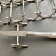 11 silver-plated metal knife rests, Art Nouveau, Morlot