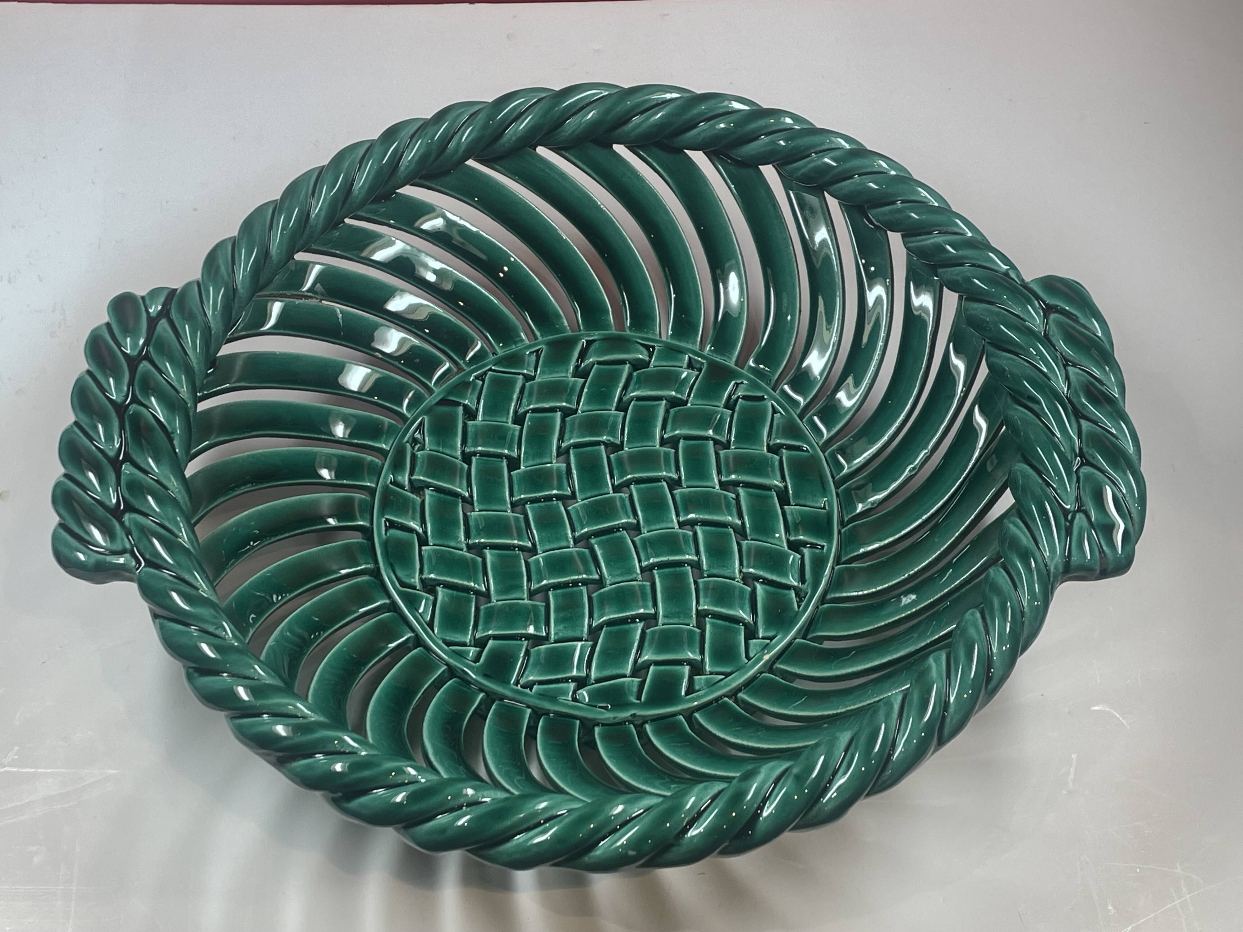 Vallauris Table basket, braids, twists and openwork