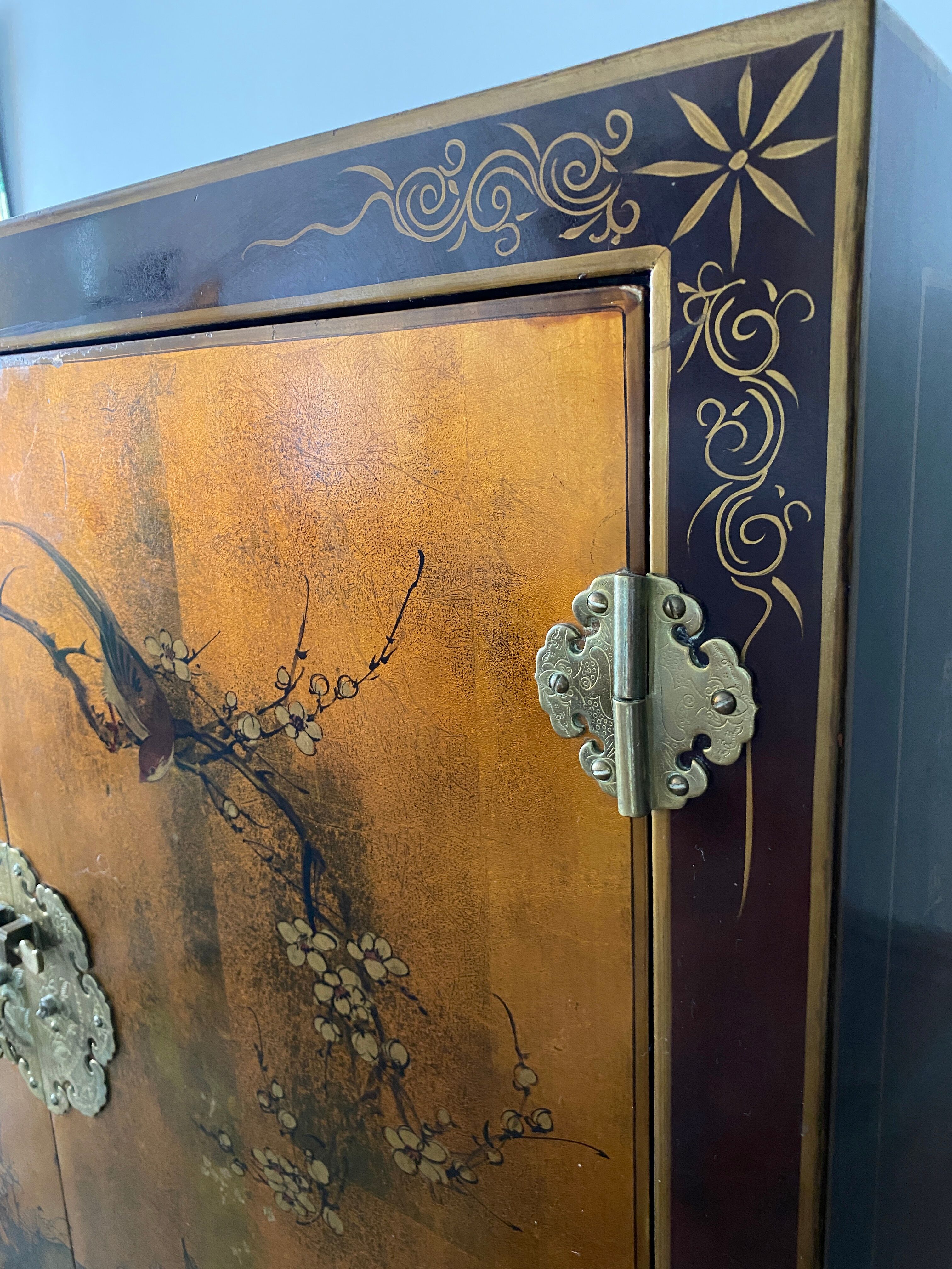 Asian Chinese lacquered sideboard furniture