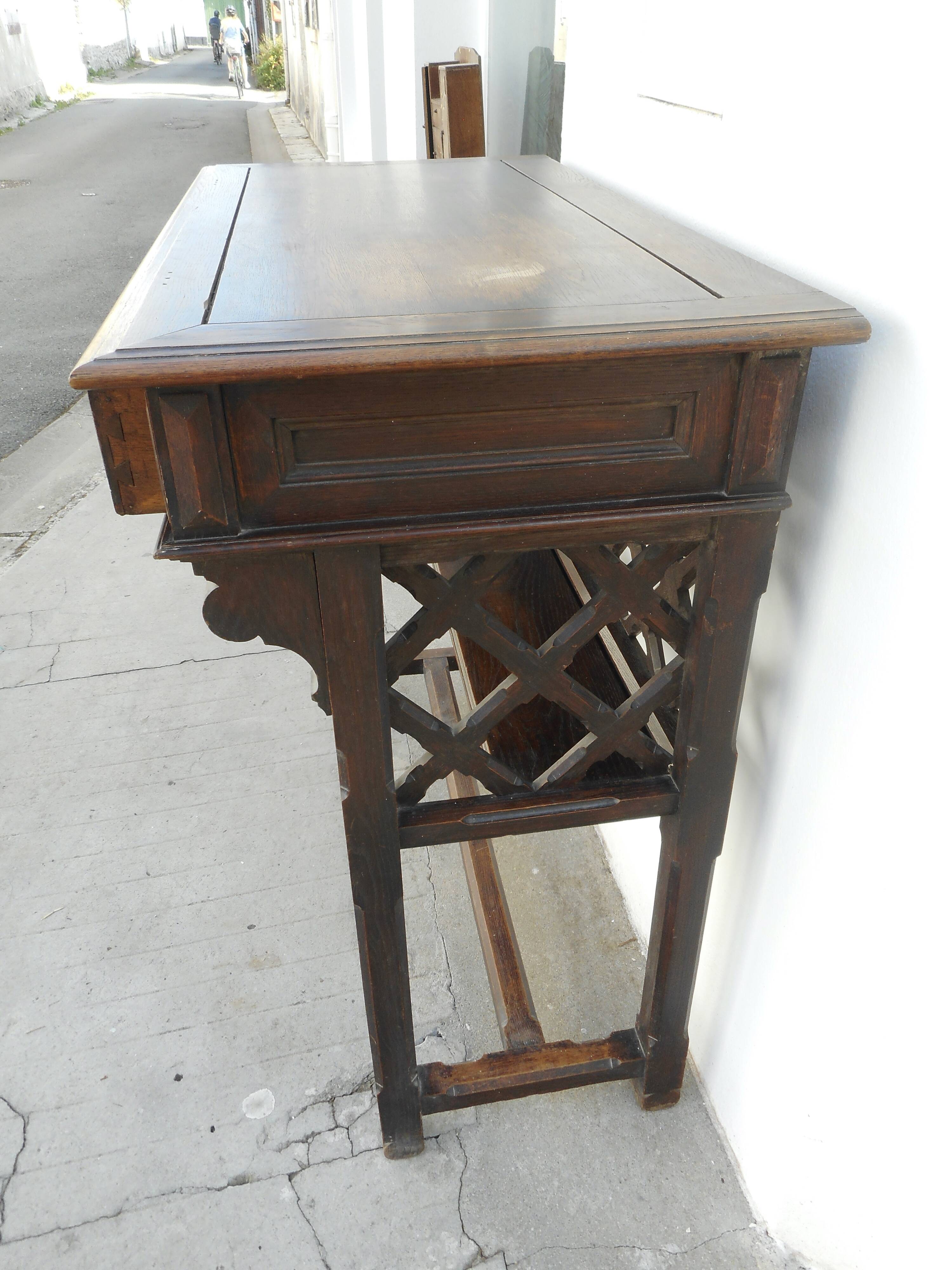 Antique console serving table