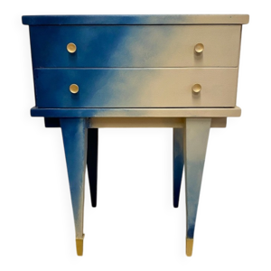 Chevet tie and dye bleu - beige