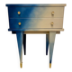 Navy blue and beige tie-dye bedside table